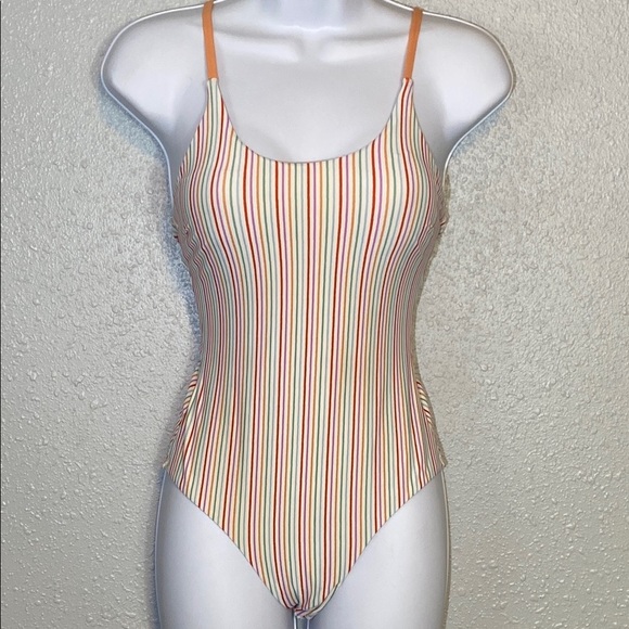 Roller Rabbit Multicolor Striped One Piece Scoop Neck Swimsuit - Picture 2 of 12
